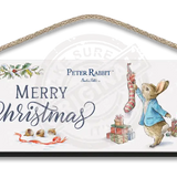 Peter Rabbit Christmas - Stocking Wood Sign 45Cm X 15Cm Metal Signs