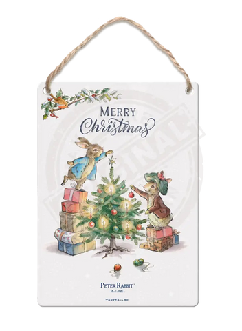 Peter Rabbit Christmas - Tree Mini Metal Sign 15Cm X 20Cm Signs