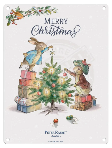 Peter Rabbit Christmas - Tree Mini Metal Sign 15Cm X 20Cm Signs