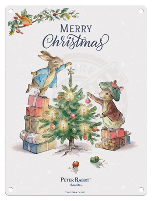 Peter Rabbit Christmas - Tree Mini Metal Sign 15Cm X 20Cm Signs