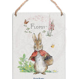 Peter Rabbit - Flopsy Bunny carrying basket Dangler Metal Signs
