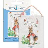 Peter Rabbit Flopsy Bunny with basket of blackberries metal dangler sign