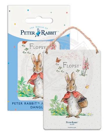 Peter Rabbit Flopsy Bunny with basket of blackberries metal sign