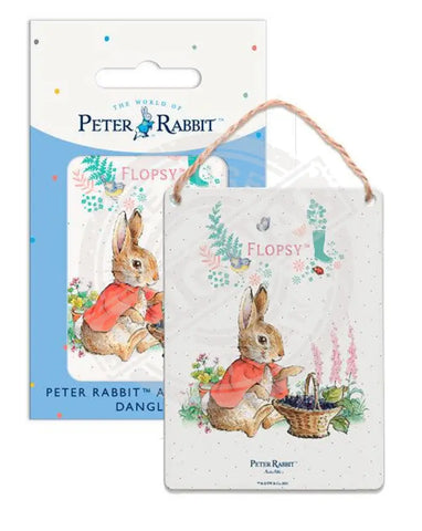 Peter Rabbit Flopsy Bunny with basket of blackberries metal sign