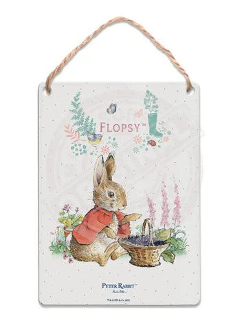Peter Rabbit - Flopsy Bunny eating Blackberries Mini Metal Sign 15cm x 20cm Metal Signs
