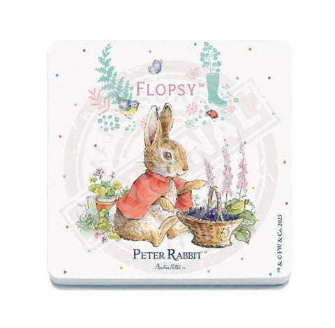 Peter Rabbit Flopsy Bunny with basket of blackberries metal sign