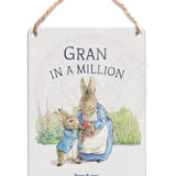 Peter Rabbit - Gran in a million Dangler Metal Signs