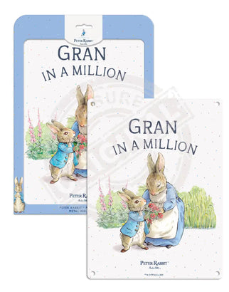 Beatrix Potter Peter Rabbit Gran in a million metal sign