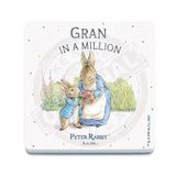 Beatrix Potter Peter Rabbit Gran in a million melamine coaster