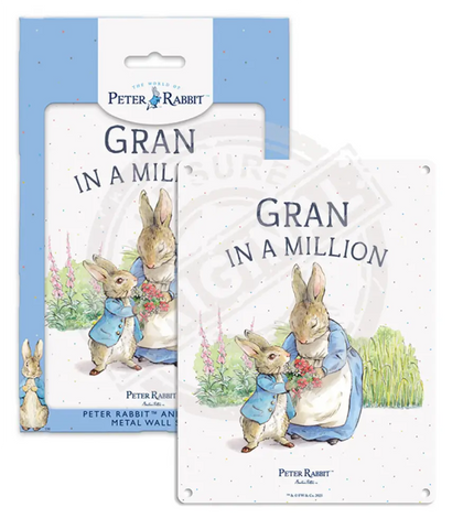 Beatrix Potter Peter Rabbit Gran in a million metal sign