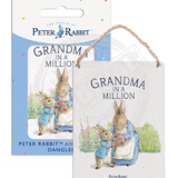 Beatrix Potter Peter Rabbit Grandma in a million metal dangler sign