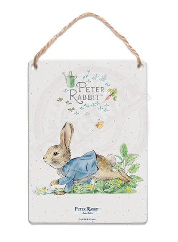 Peter Rabbit hopping Mini Metal Sign 15cm x 20cm Metal Signs