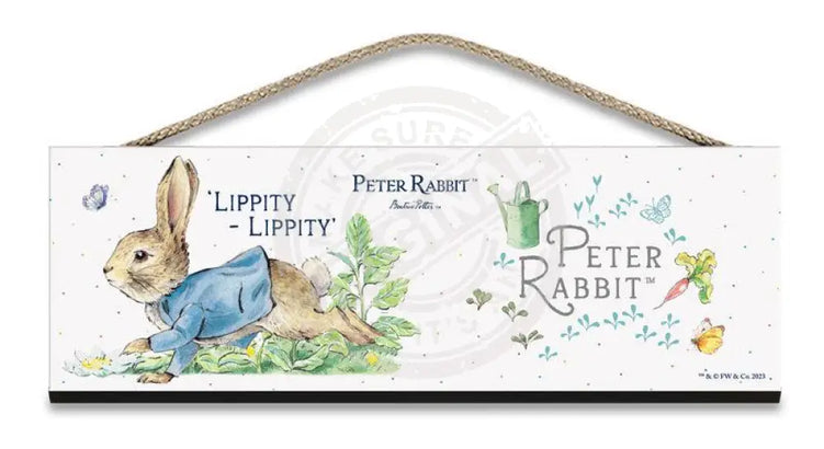 Beatrix Potter Peter Rabbit Lippity Lippity hanging wooden sign