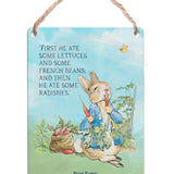 Peter Rabbit - Lettuce and French beans story 3 Dangler Metal Signs