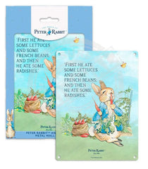 Peter Rabbit - Lettuce and French beans story 3 Mini Metal Sign 15cm x 20cm Metal Signs