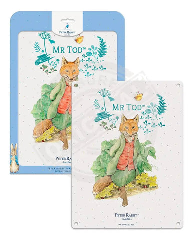 Peter Rabbit mr Tod metal wall sign