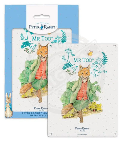 Peter Rabbit mr Tod metal wall sign