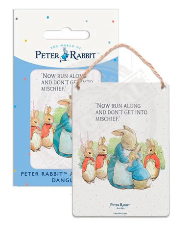 Peter Rabbit Mrs Rabbit and bunnies metal wall sign