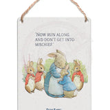 Peter Rabbit - Mrs Rabbit and bunnies Dangler Metal Signs