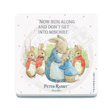 Peter Rabbit Mrs Rabbit and bunnies melamine coaster