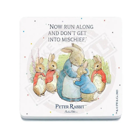 Peter Rabbit Mrs Rabbit and bunnies metal wall sign