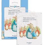 Peter Rabbit - Mrs Rabbit and bunnies Mini Metal Sign 15cm x 20cm Metal Signs