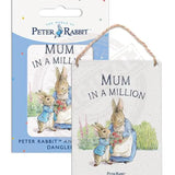 Beatrix Potter Peter Rabbit Mum in a million metal dangler sign