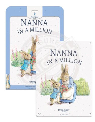 Beatrix Potter Peter Rabbit Nanna in a million metal sign