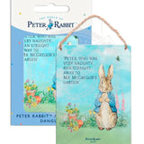 Beatrix Potter Peter Rabbit Very Naughty hanging metal dangler