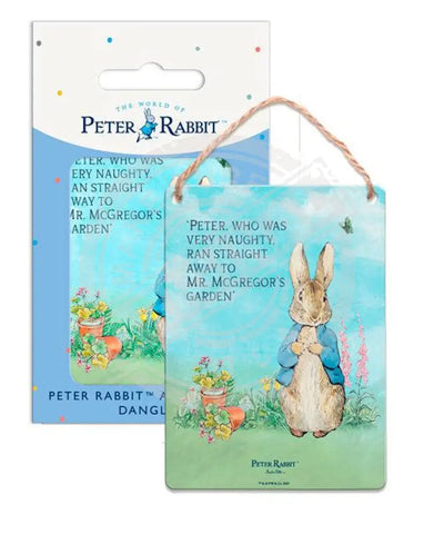 Beatrix Potter Peter Rabbit Very Naughty metal wall sign