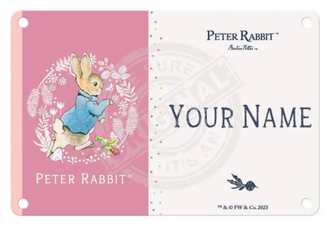 Peter Rabbit - Personalised Name Sign Pink