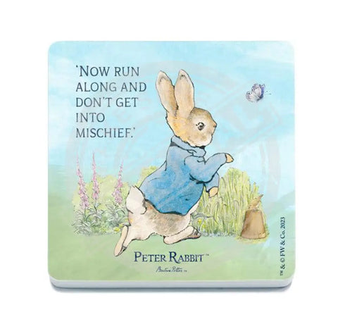 Beatrix Potter Peter Rabbit now run along metal wall sign