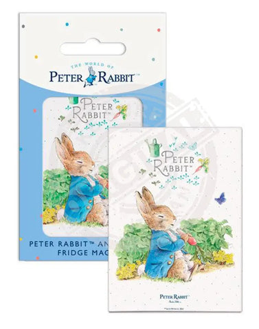 Peter Rabbit sitting eating radishes Mini Metal Sign 15cm x 20cm Metal Signs