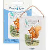 Beatrix Potter Peter Rabbit Squirrel Nutkin metal dangler sign