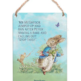 Peter Rabbit - Stop Thief story 4 Dangler Metal Signs