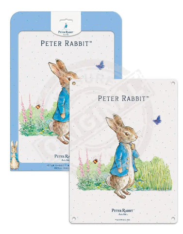 Beatrix Potter Peter Rabbit being thoughtful metal wall sign