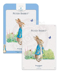 Beatrix Potter Peter Rabbit being thoughtful metal wall sign