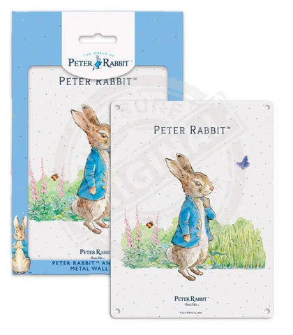 Beatrix Potter Peter Rabbit being thoughtful metal wall sign