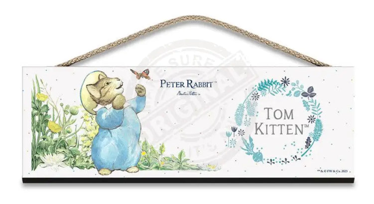 Beatrix Potter Peter Rabbit Tom Kitten hanging wooden sign