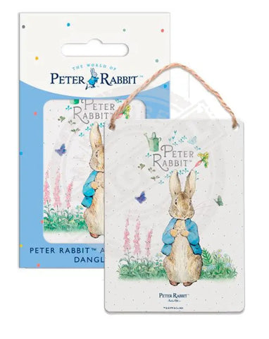 Beatrix Potter Peter Rabbit watching butterflies metal wall sign