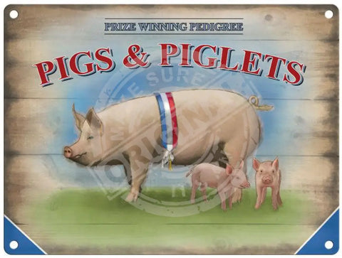 Pigs and Piglets metal sign