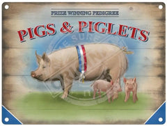 Pigs and Piglets metal sign