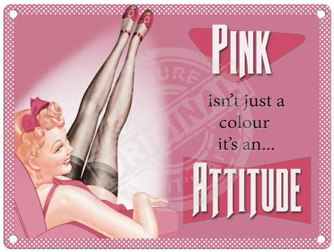 Pink Isn't Just A Colour its an Attitude metal sign