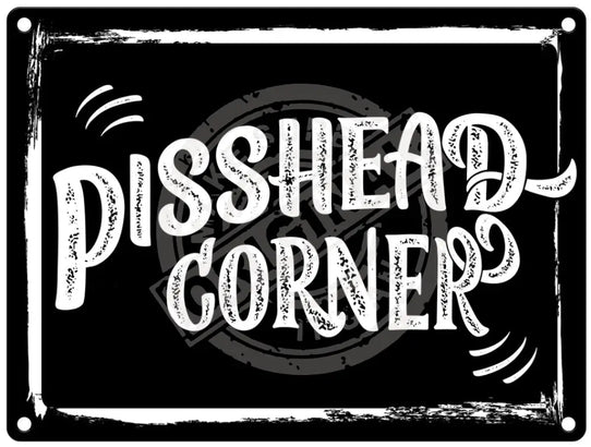 Pisshead Corner Mini Metal Sign 15cm x 20cm Metal Signs