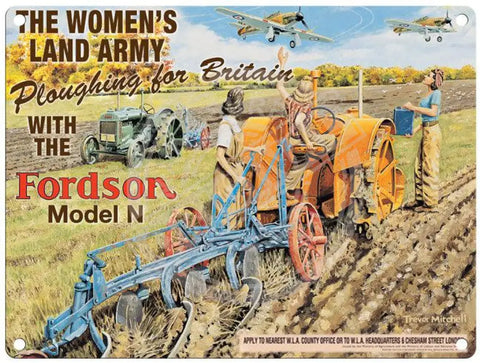 Ploughing For Britain Womens Land Army Metal Signs