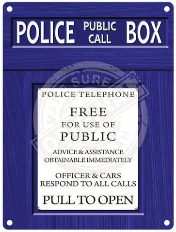 Police Public Call Box metal sign