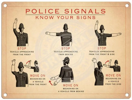 Police Signal Know your signs metal sign