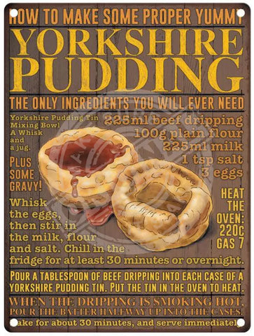 Yorkshire puddings metal sign