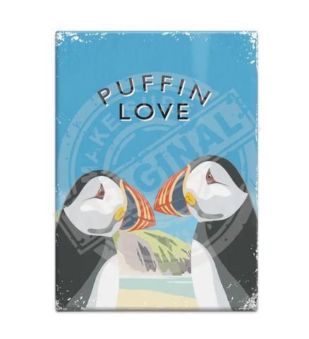 Puffin Love - Martin Wiscombe Fridge Magnet Metal Signs