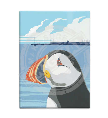 Puffin - Martin Wiscombe Fridge Magnet Metal Signs